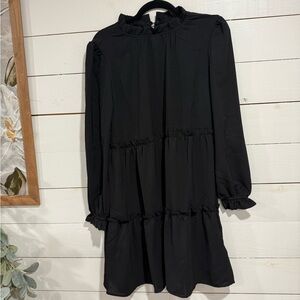 Annabelle Black Long Sleeve Dress